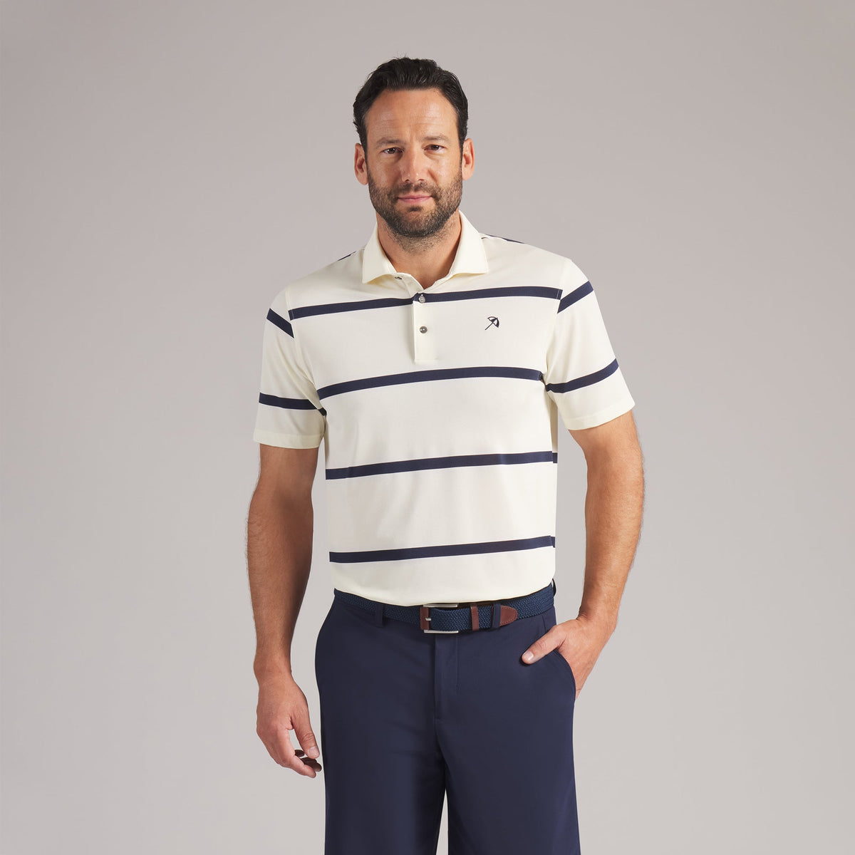 AP Pique Stripe Golf Polo