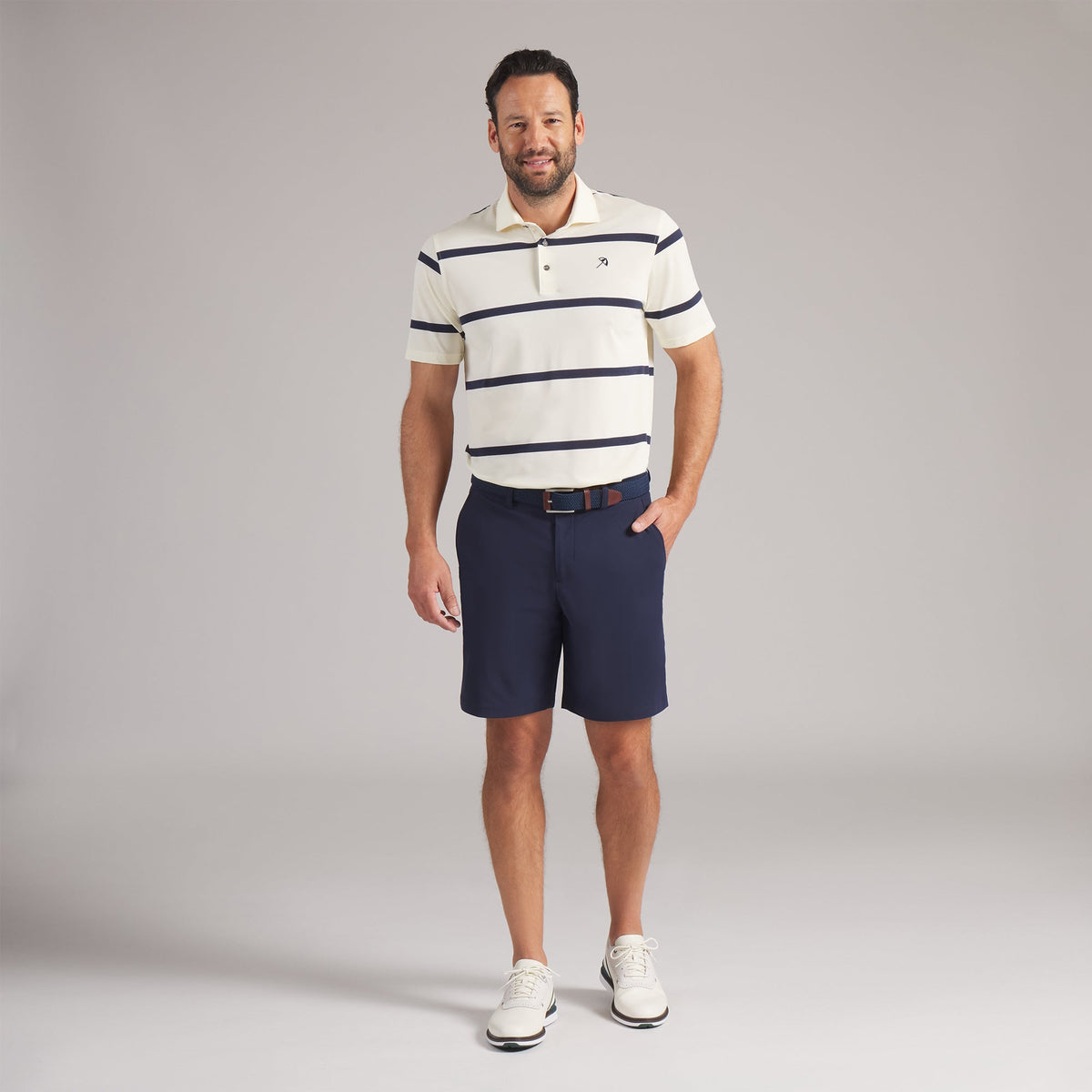 AP Pique Stripe Golf Polo