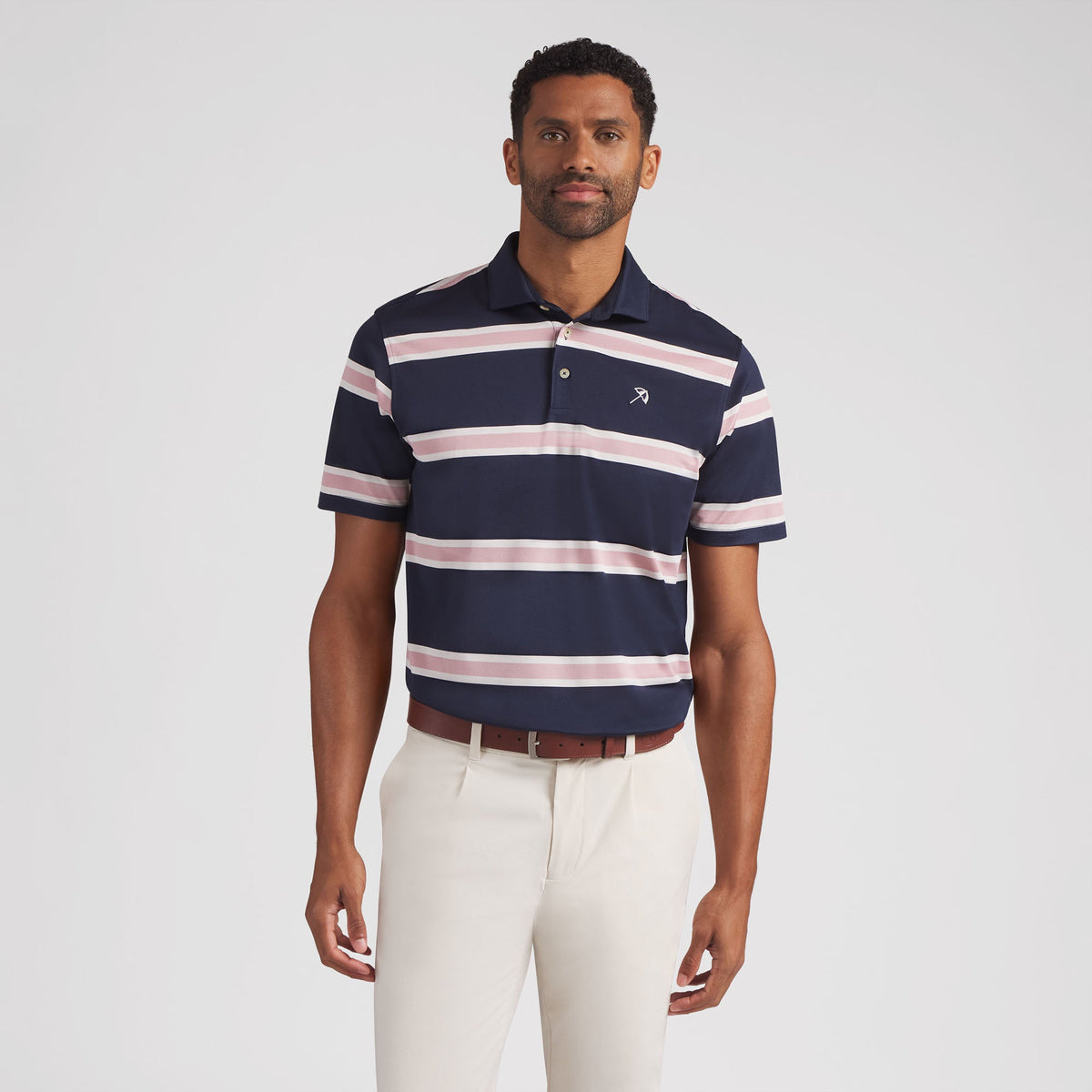 AP Pique Stripe Golf Polo