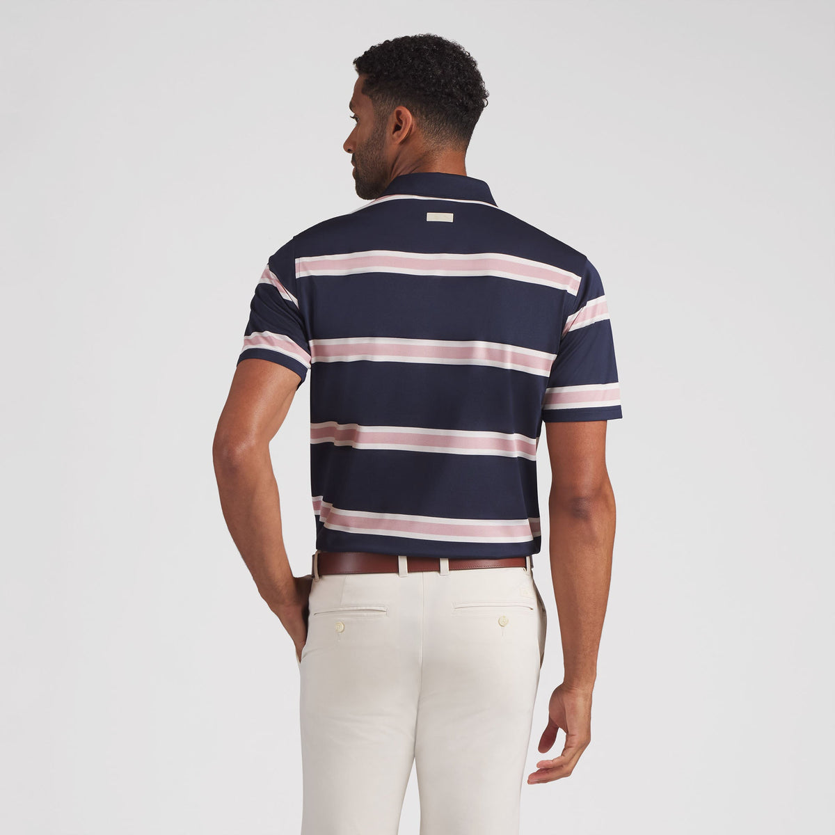 AP Pique Stripe Golf Polo