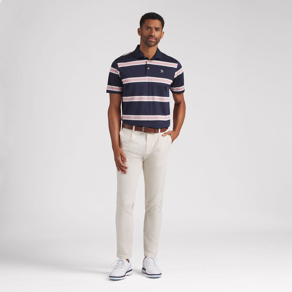 AP Pique Stripe Golf Polo