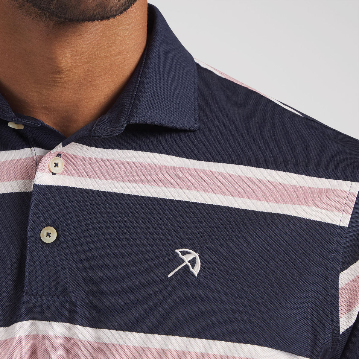 AP Pique Stripe Golf Polo