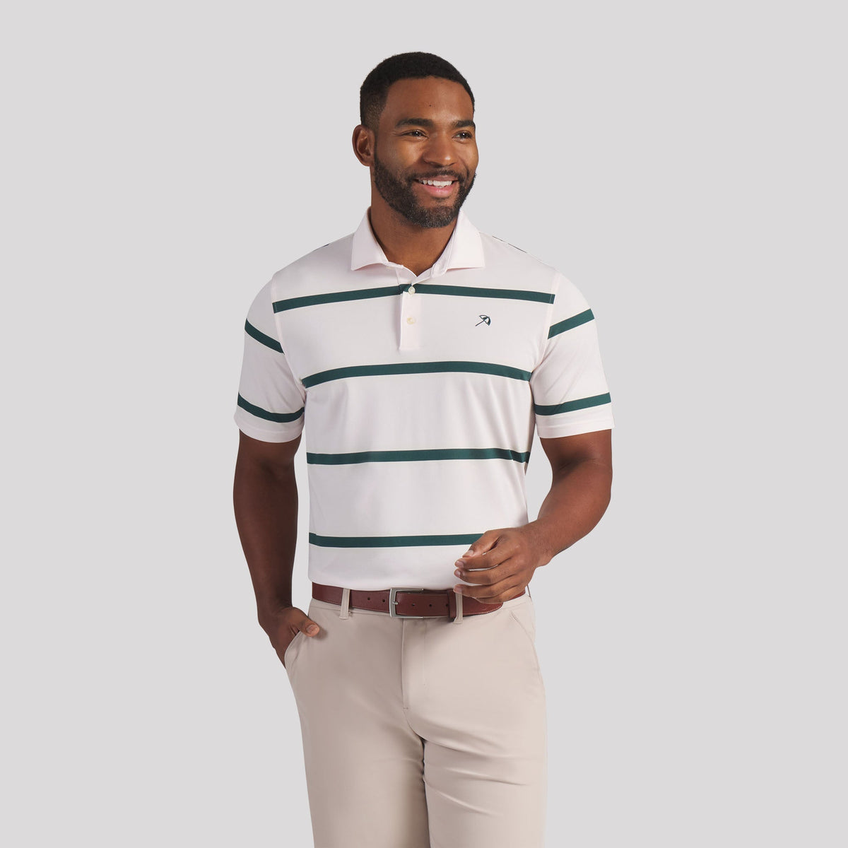 AP Pique Stripe Golf Polo