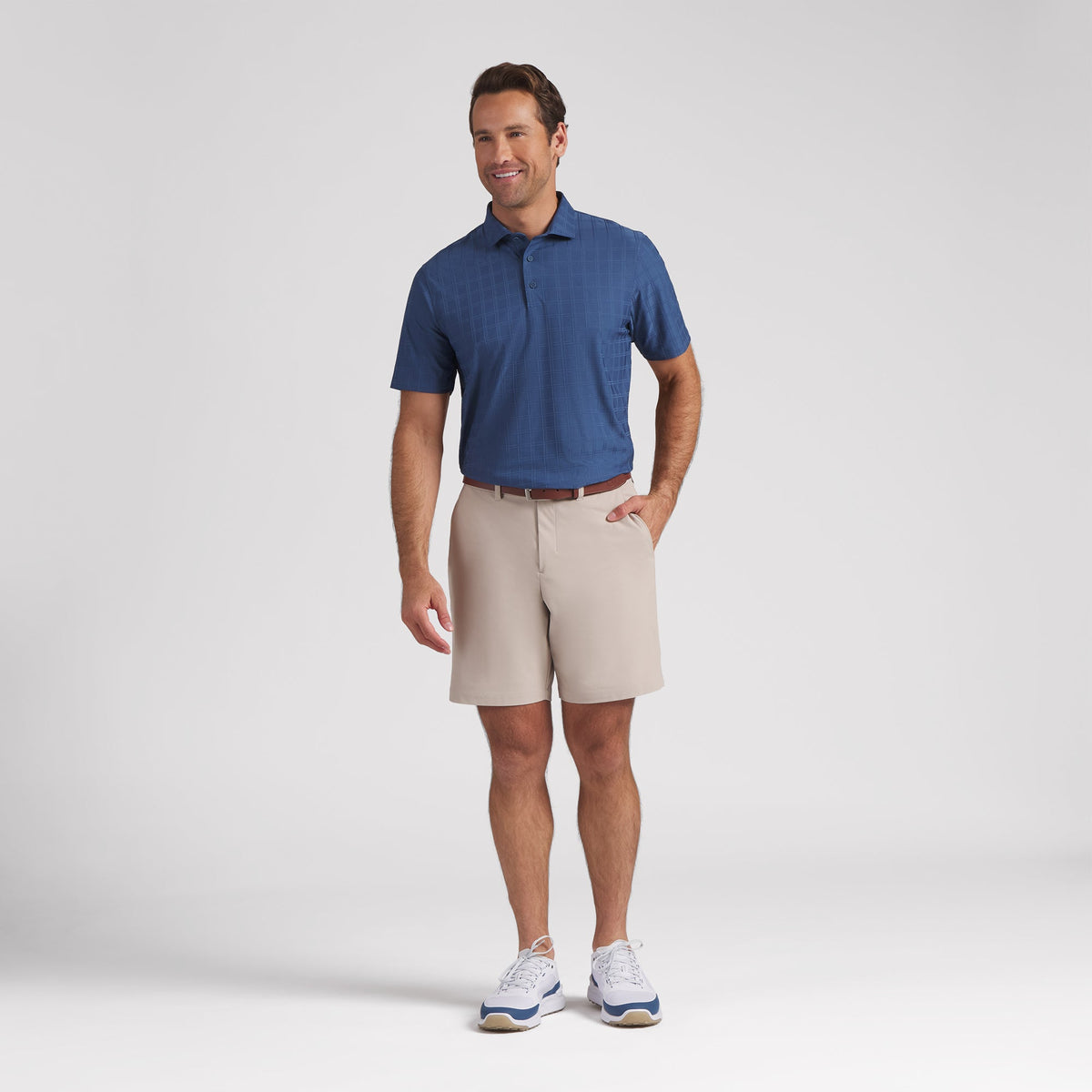 MATTR Plaid BN Golf Polo