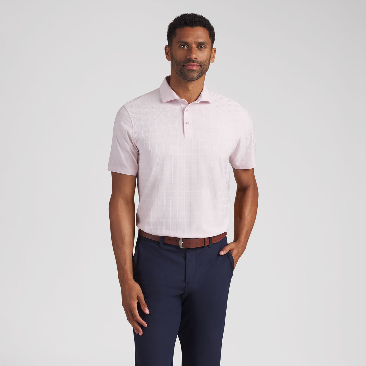 MATTR Plaid BN Golf Polo