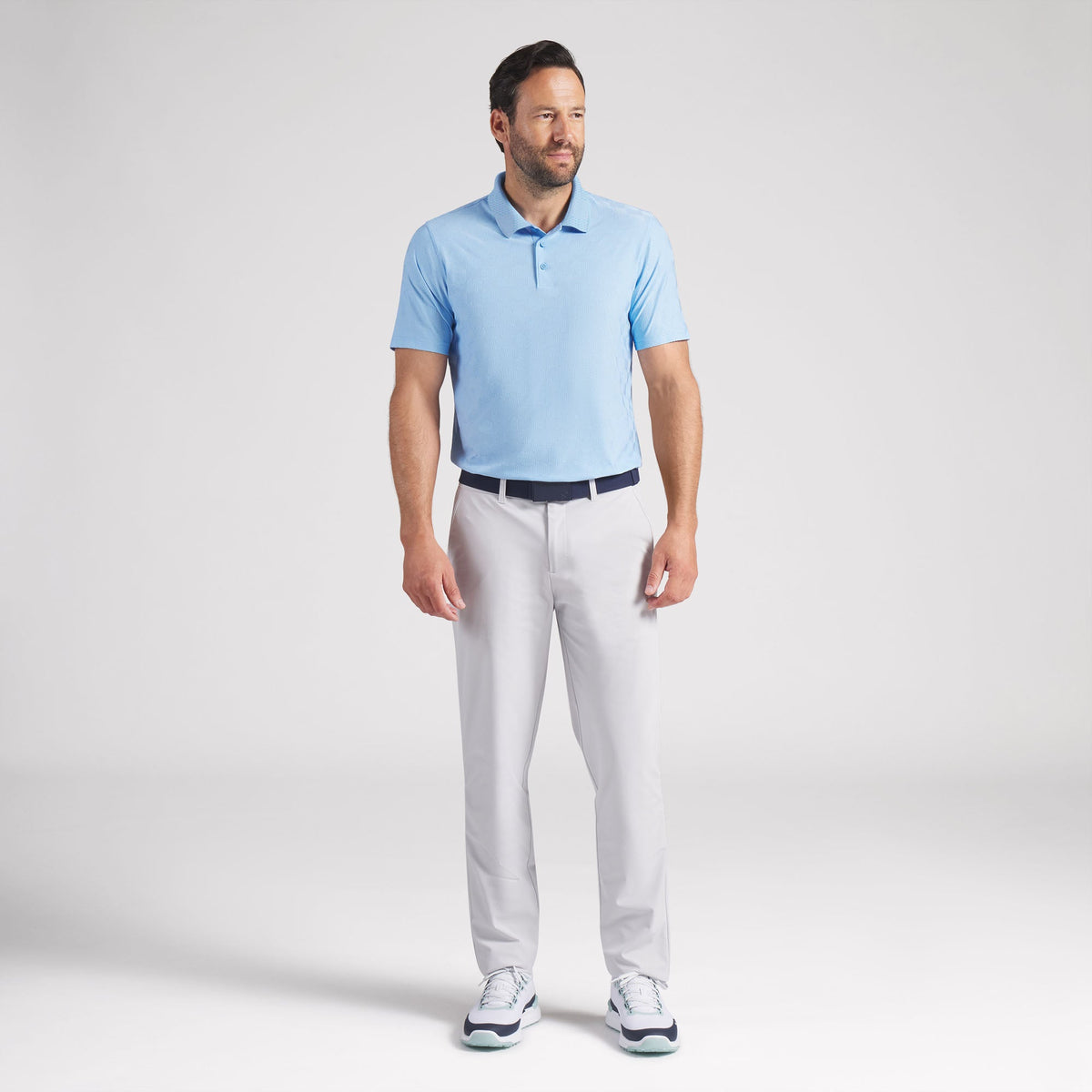 MATTR Check Jacquard BN Golf Polo