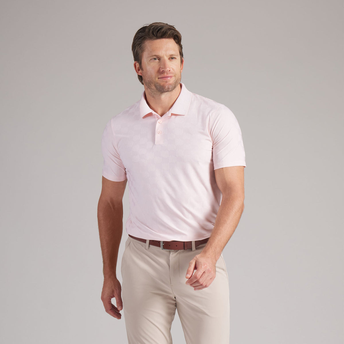 MATTR Check Jacquard BN Golf Polo