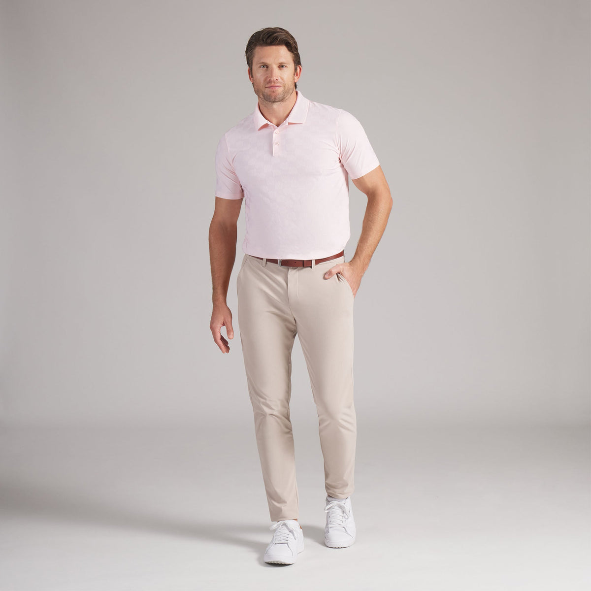 MATTR Check Jacquard BN Golf Polo