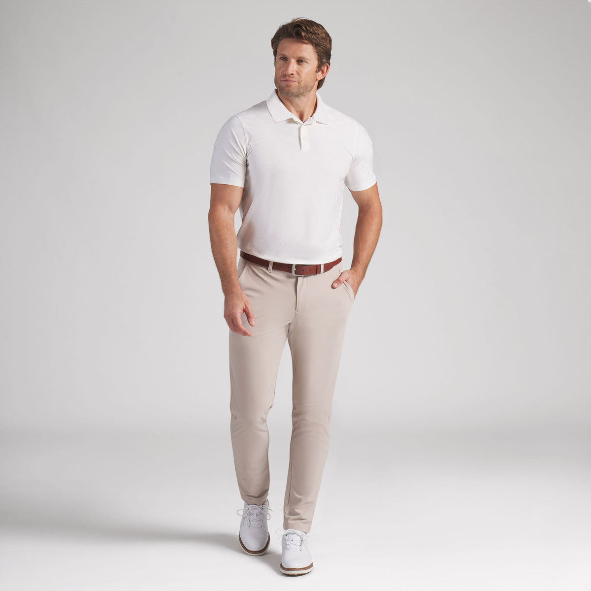 MATTR Check Jacquard BN Golf Polo