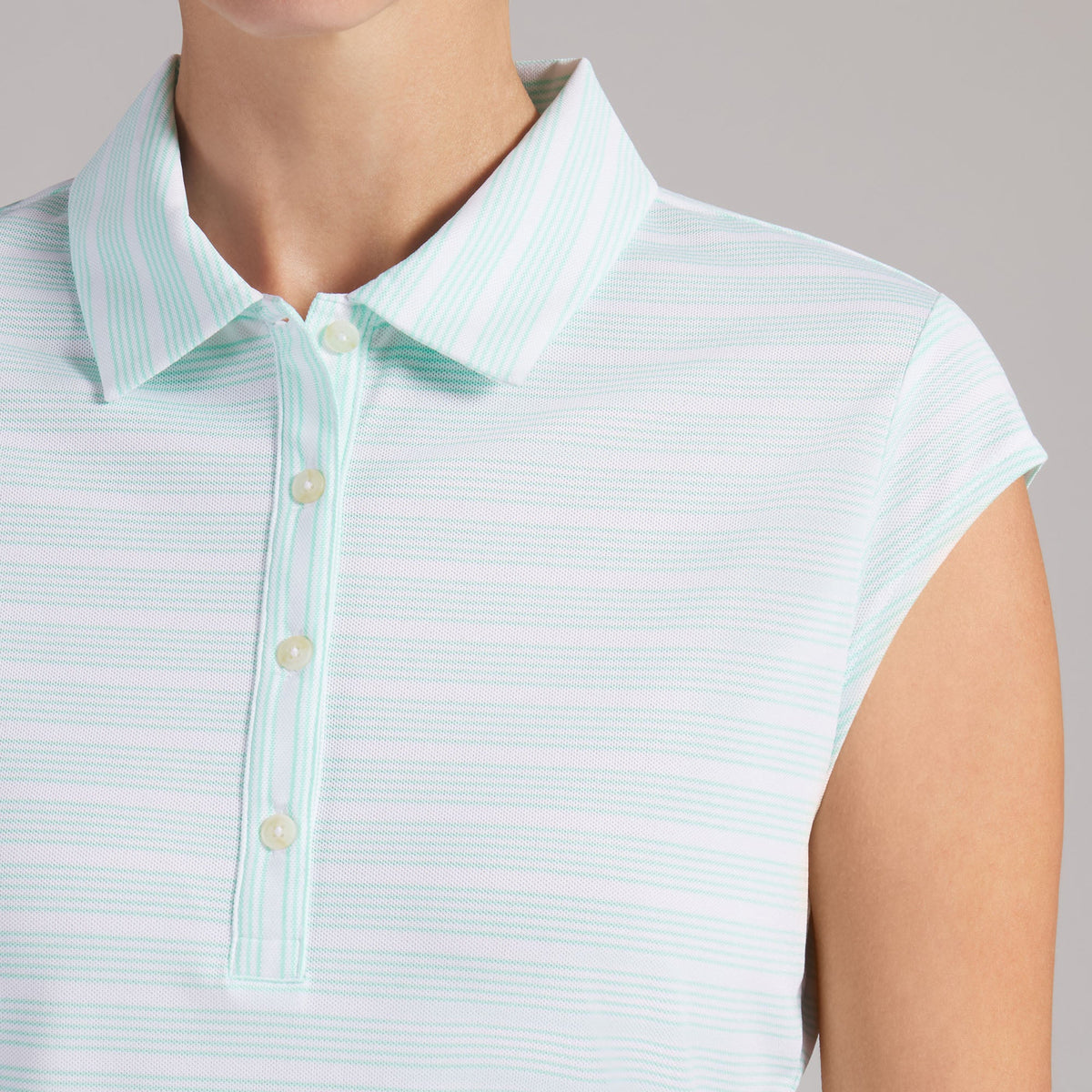 Women's Pique YD Stripe Cap Sleeve Golf Polo