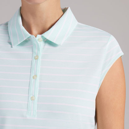 Women's Pique YD Stripe Cap Sleeve Golf Polo