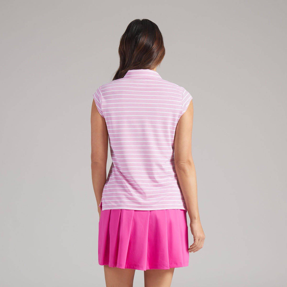 Women's Pique YD Stripe Cap Sleeve Golf Polo