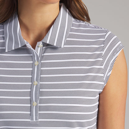 Women's Pique YD Stripe Cap Sleeve Golf Polo