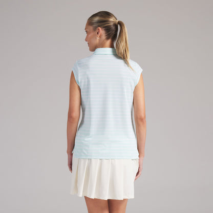 Women's Pique YD Stripe Cap Sleeve Golf Polo