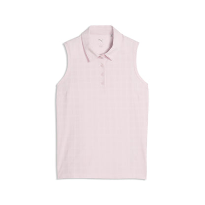 Women's Plaid Knit Sleeveless Golf Polo