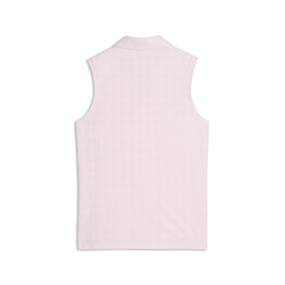 Women's Plaid Knit Sleeveless Golf Polo
