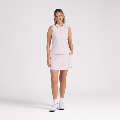 Women's Plaid Knit Sleeveless Golf Polo