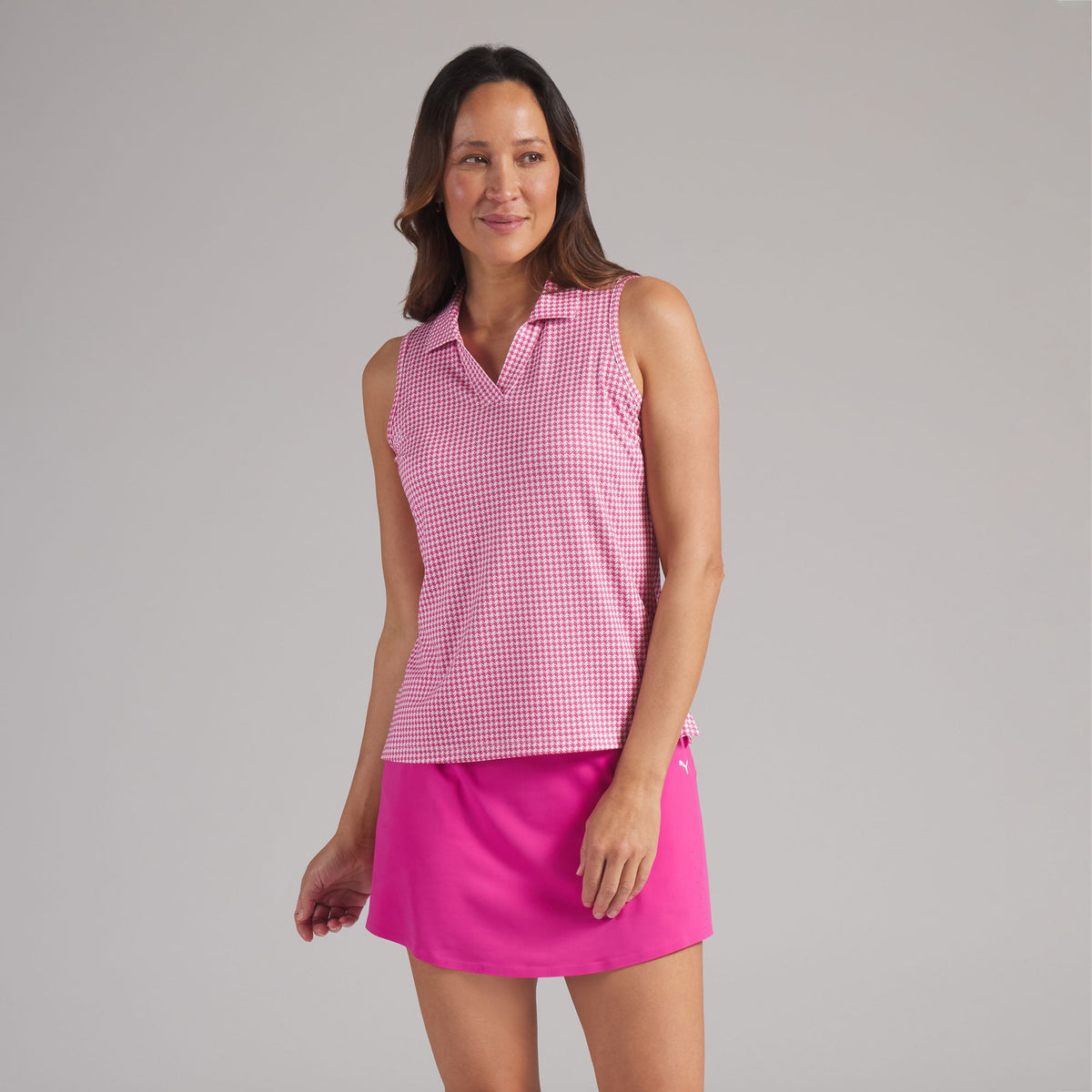Women's CLOUDSPUN Mono Check Sleeveless Golf Polo