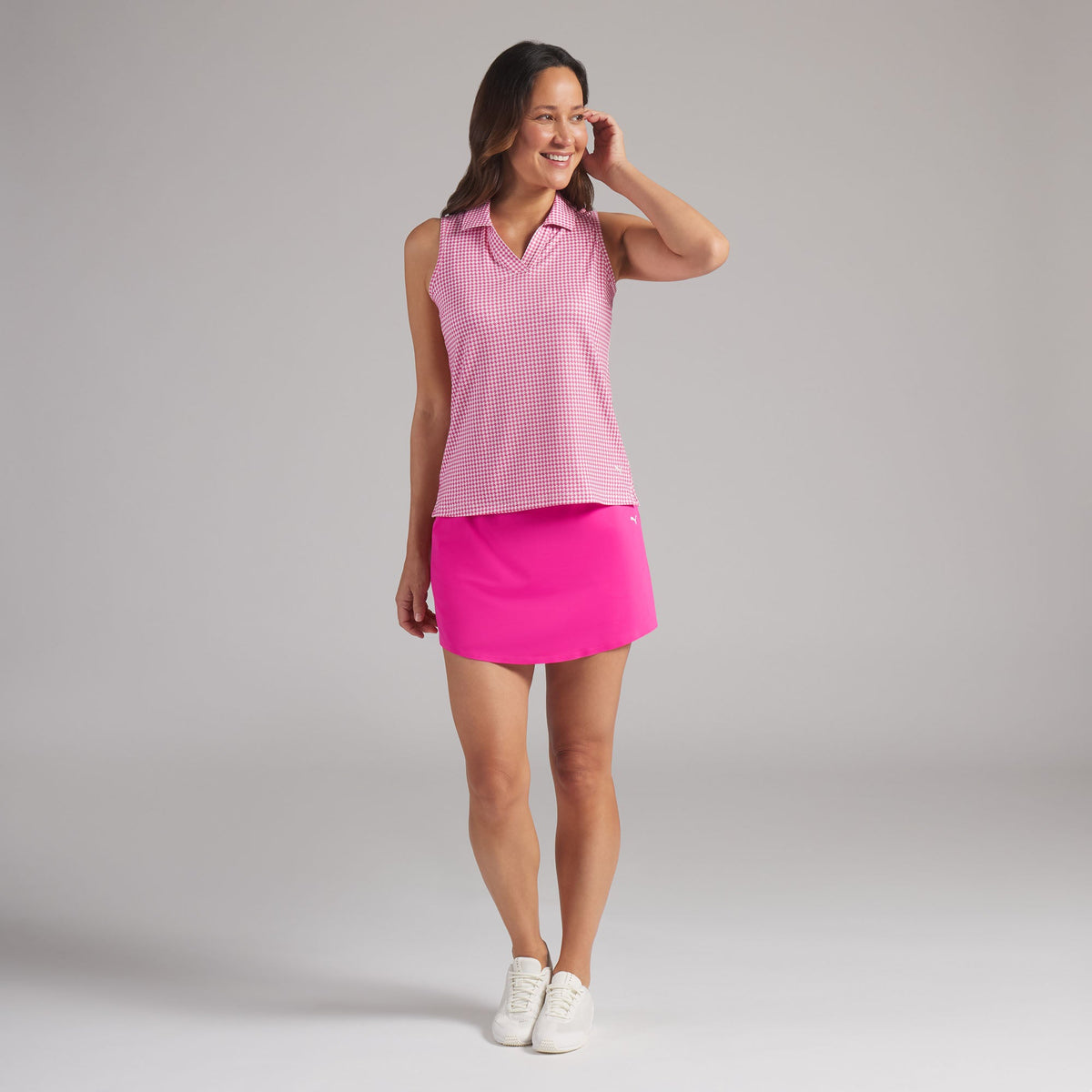 Women's CLOUDSPUN Mono Check Sleeveless Golf Polo