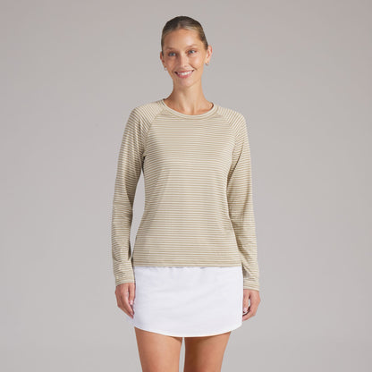 Women's UV Stripe Golf Crewneck