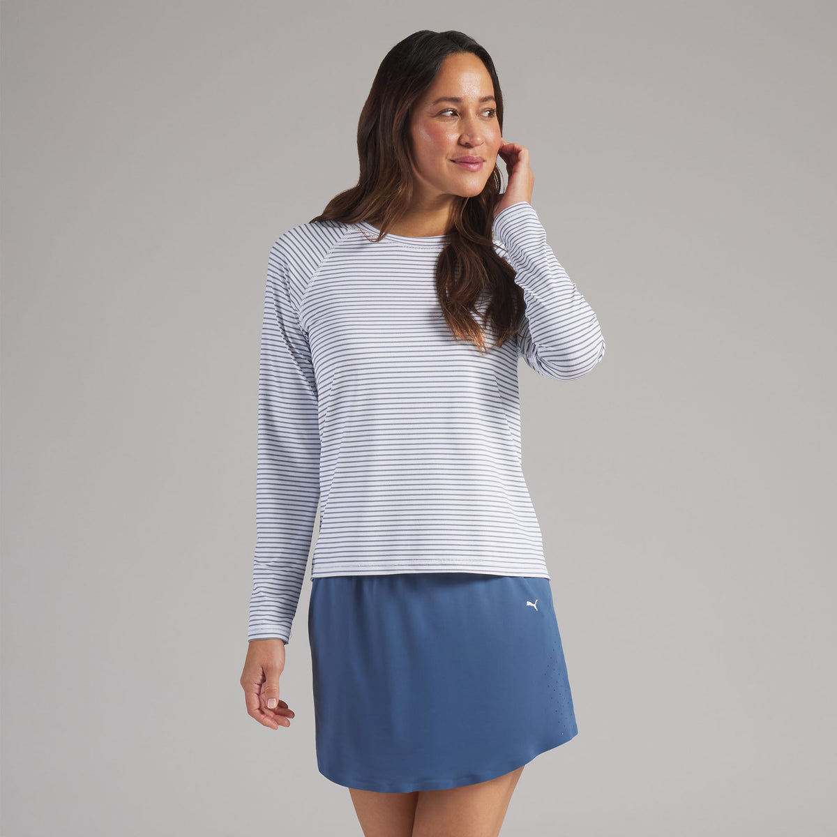 Women's UV Stripe Golf Crewneck