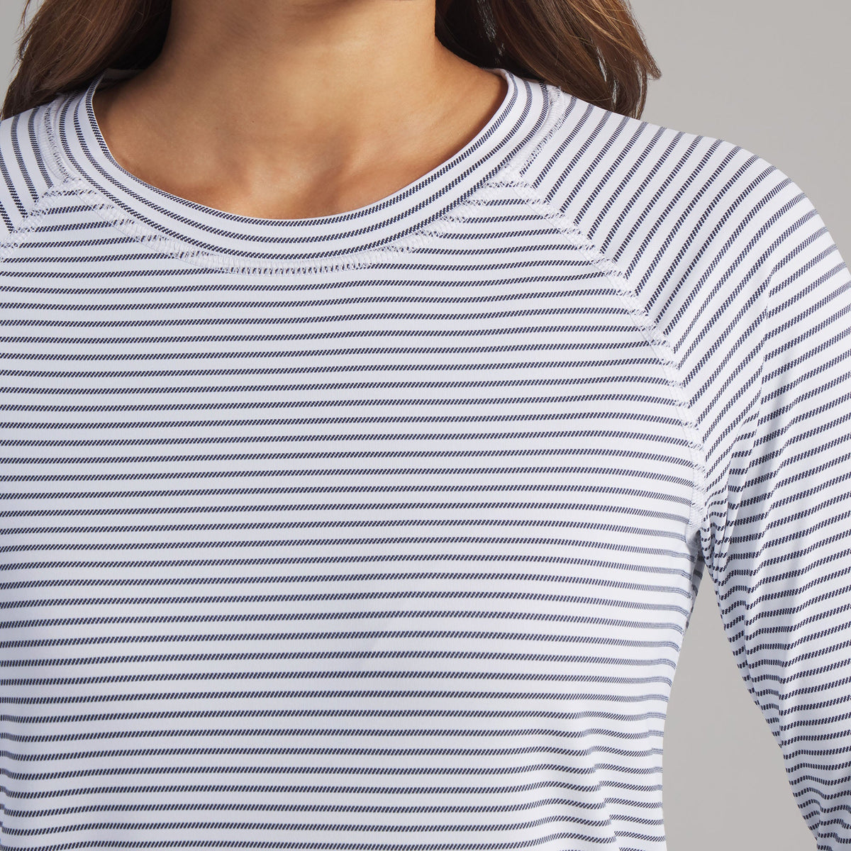 Women's UV Stripe Golf Crewneck
