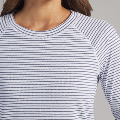 Women's UV Stripe Golf Crewneck