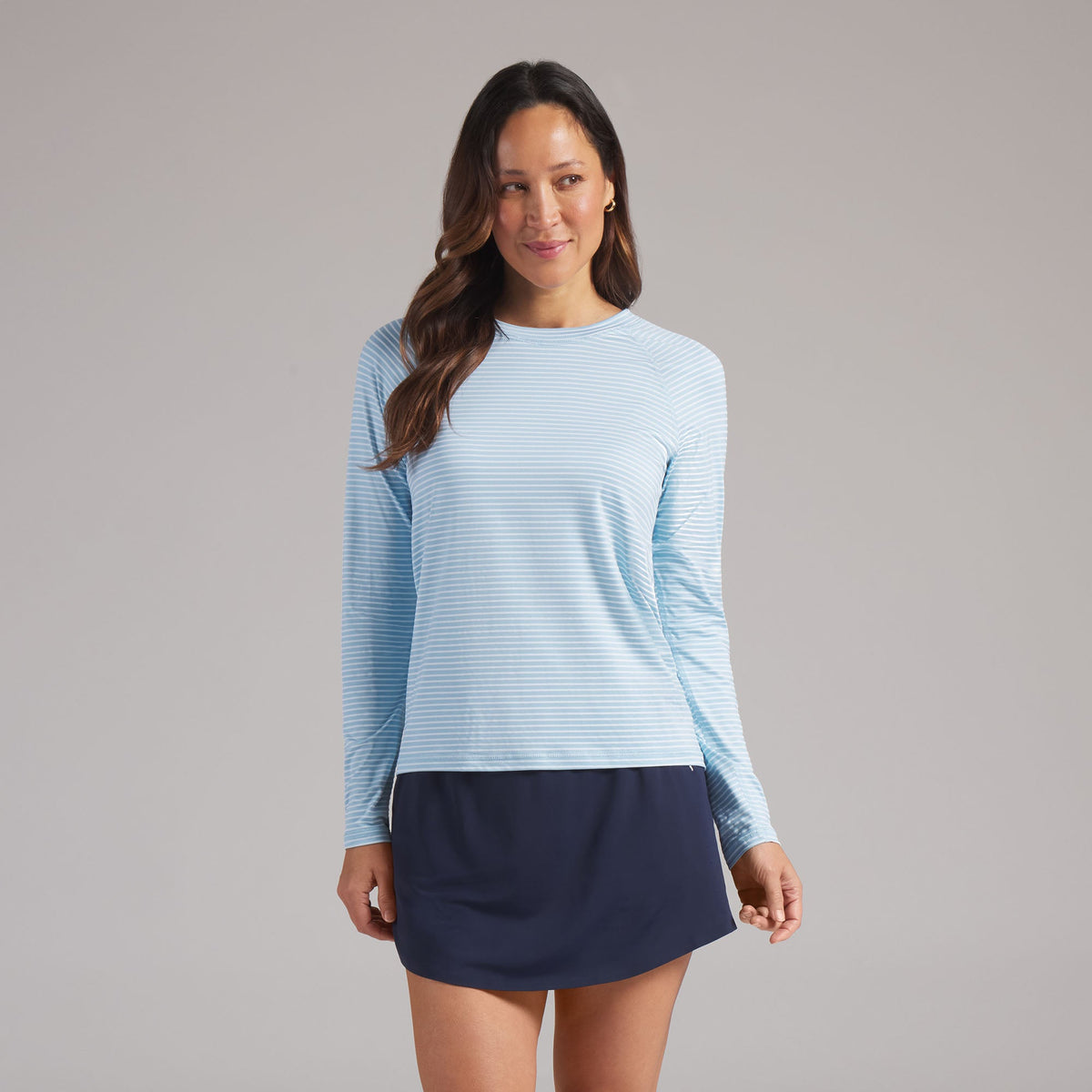Women's UV Stripe Golf Crewneck