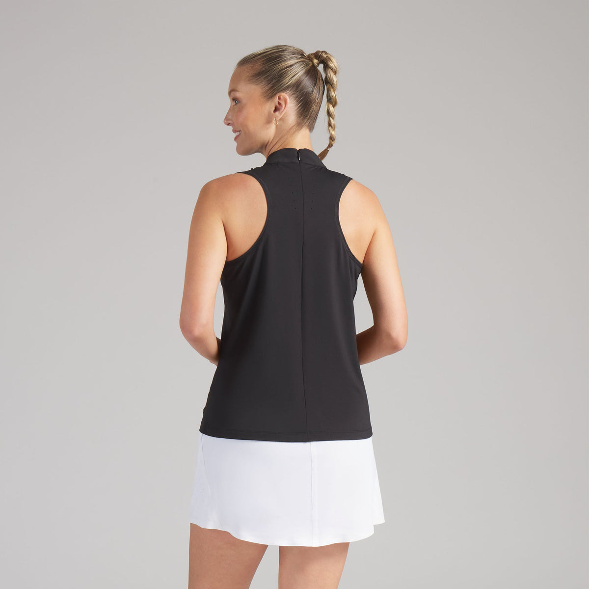 Women's Nylon Sport Sleeveless Mockneck Golf Polo