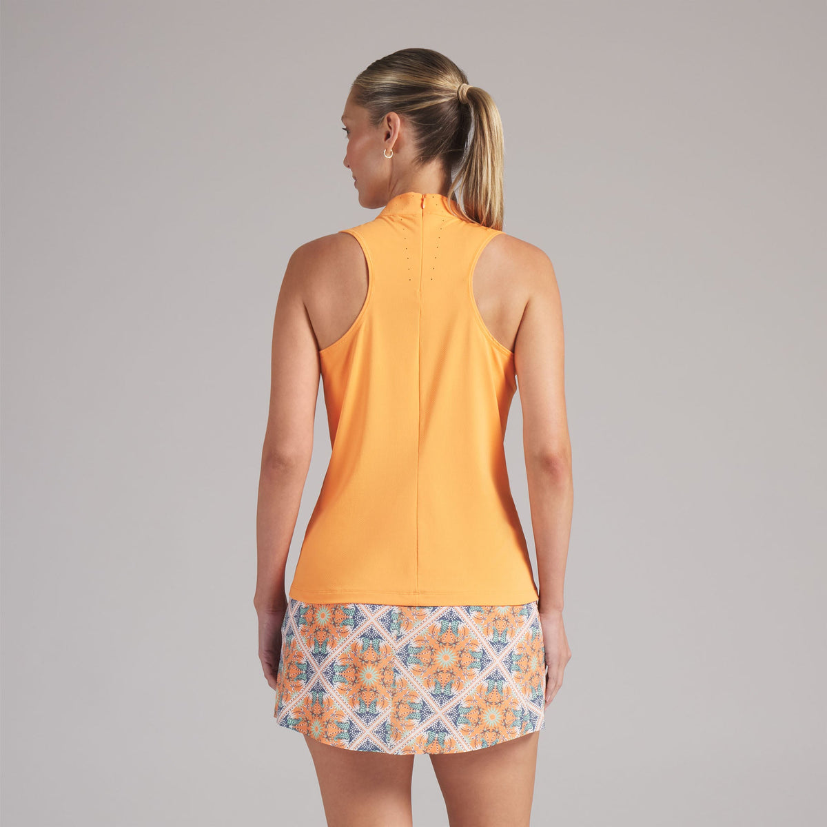 Women's Nylon Sport Sleeveless Mockneck Golf Polo