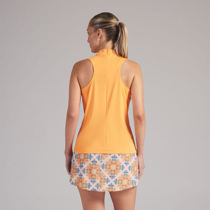 Women's Nylon Sport Sleeveless Mockneck Golf Polo