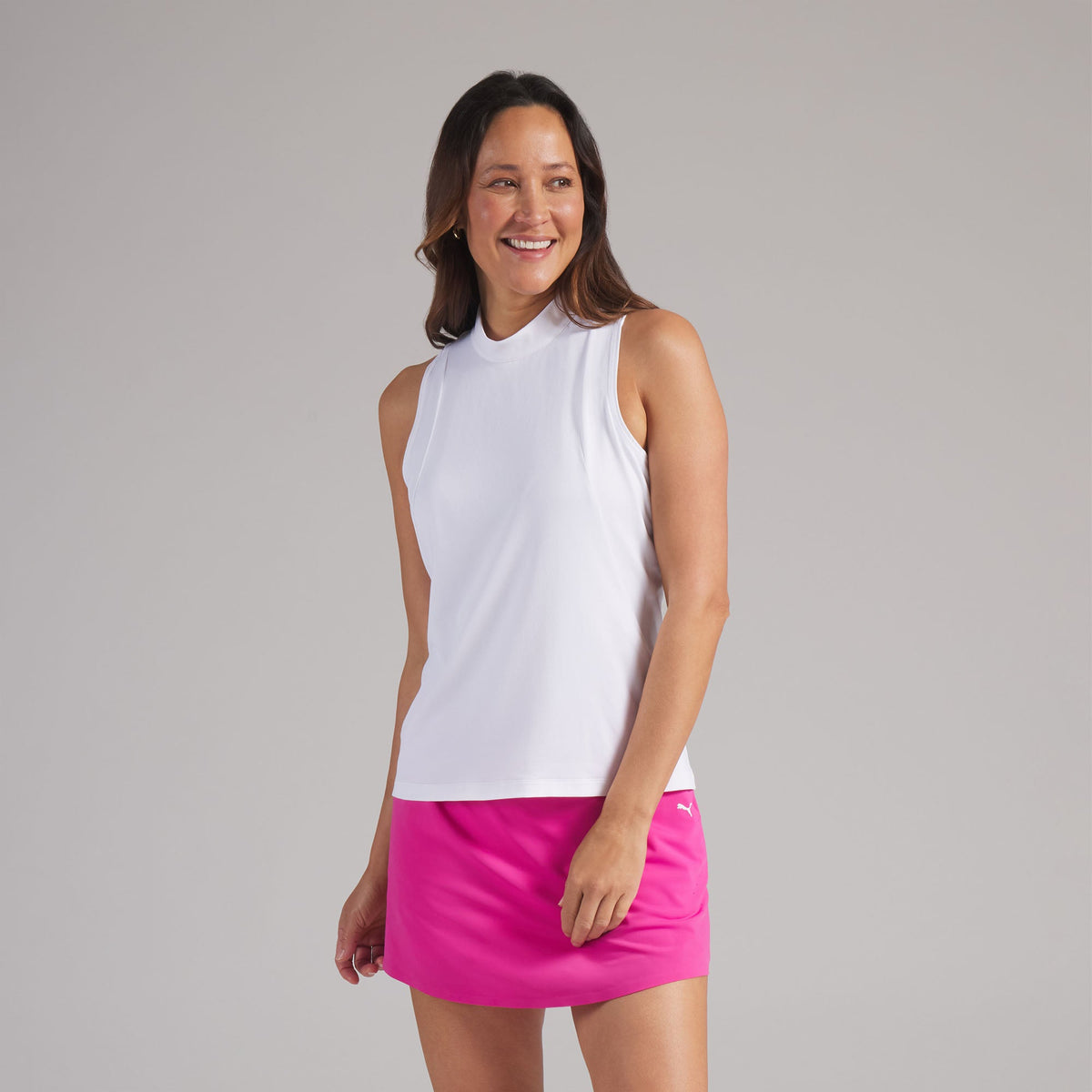 Women's Nylon Sport Sleeveless Mockneck Golf Polo