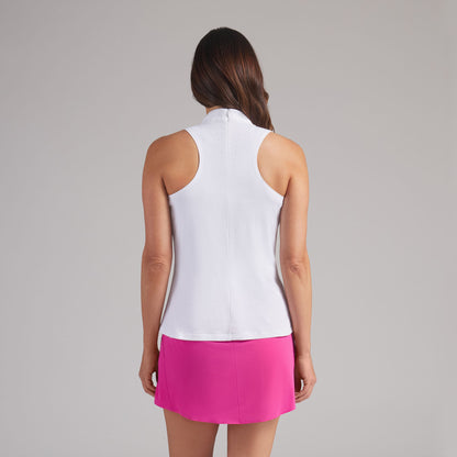 Women's Nylon Sport Sleeveless Mockneck Golf Polo