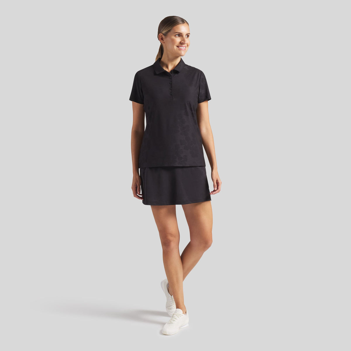 Women's Floral Lace Jacquard Golf Polo