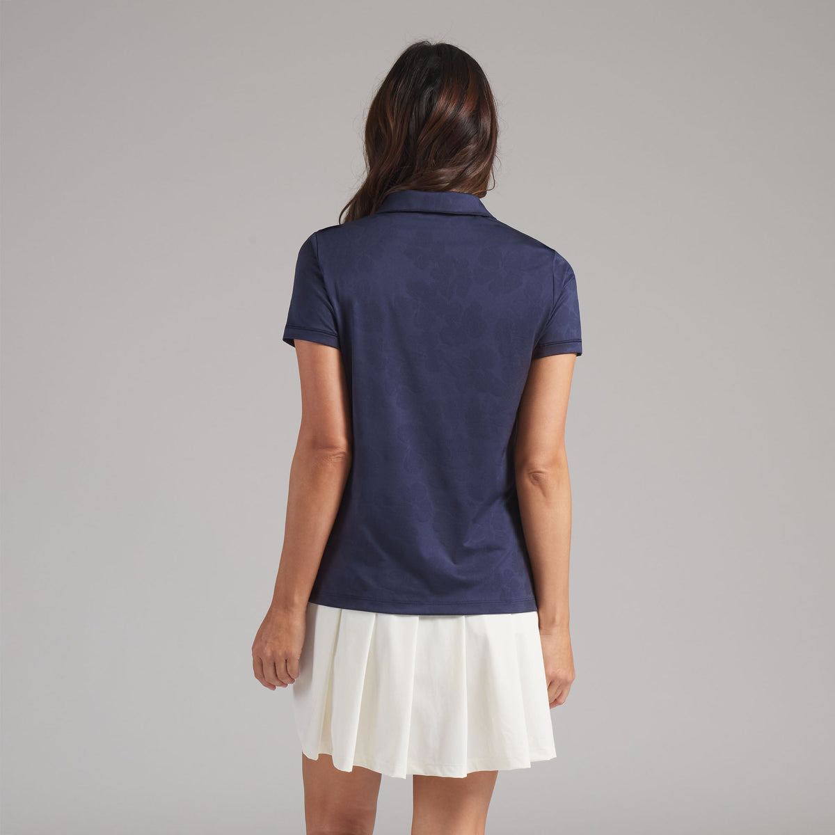 Women's Floral Lace Jacquard Golf Polo