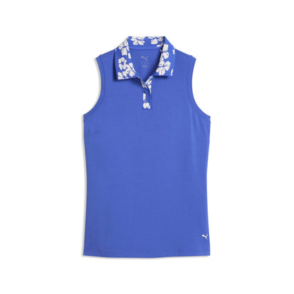Women's Modalon Floral Rib Sleeveless Golf Polo