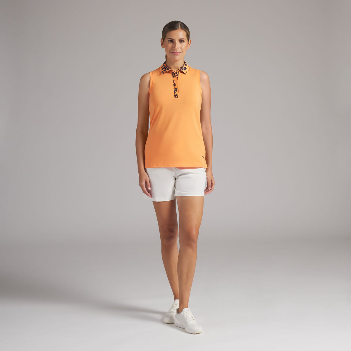 Women's Modalon Floral Rib Sleeveless Golf Polo