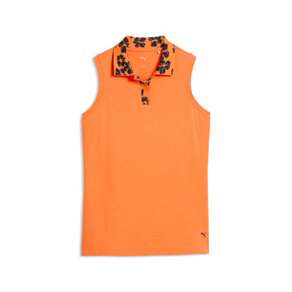 Women's Modalon Floral Rib Sleeveless Golf Polo