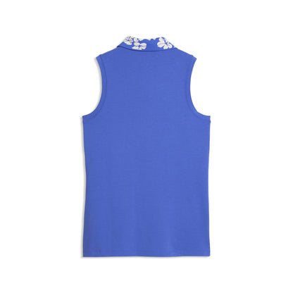 Women's Modalon Floral Rib Sleeveless Golf Polo