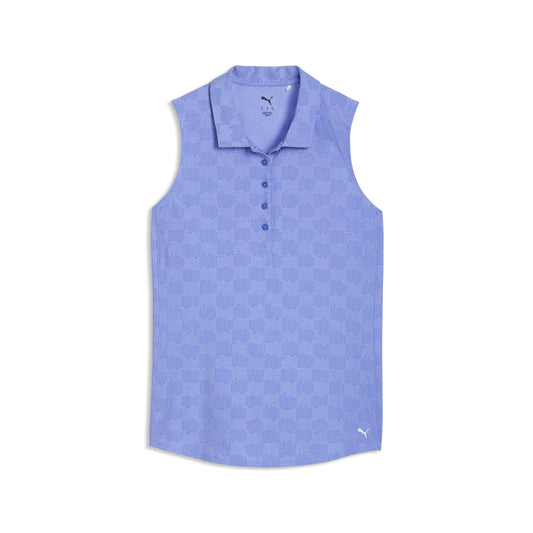 Women's Check Jacquard Sleeveless Golf Polo