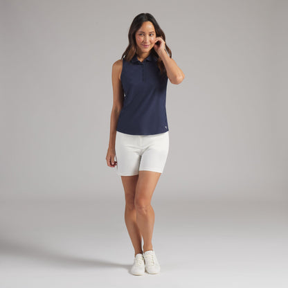 Women's Check Jacquard Sleeveless Golf Polo