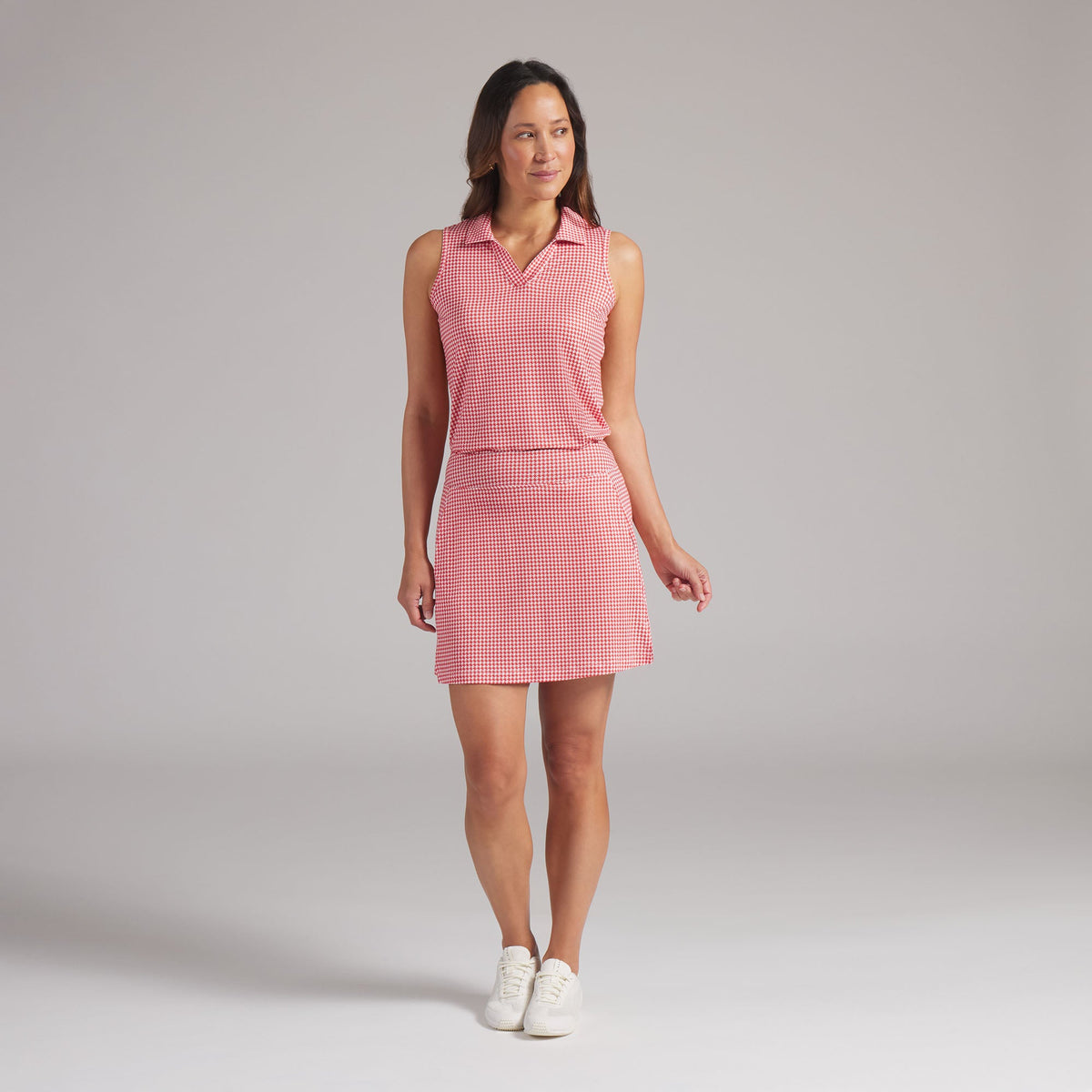 Women's CLOUDSPUN Lana Mono Check 16" Golf Skirt