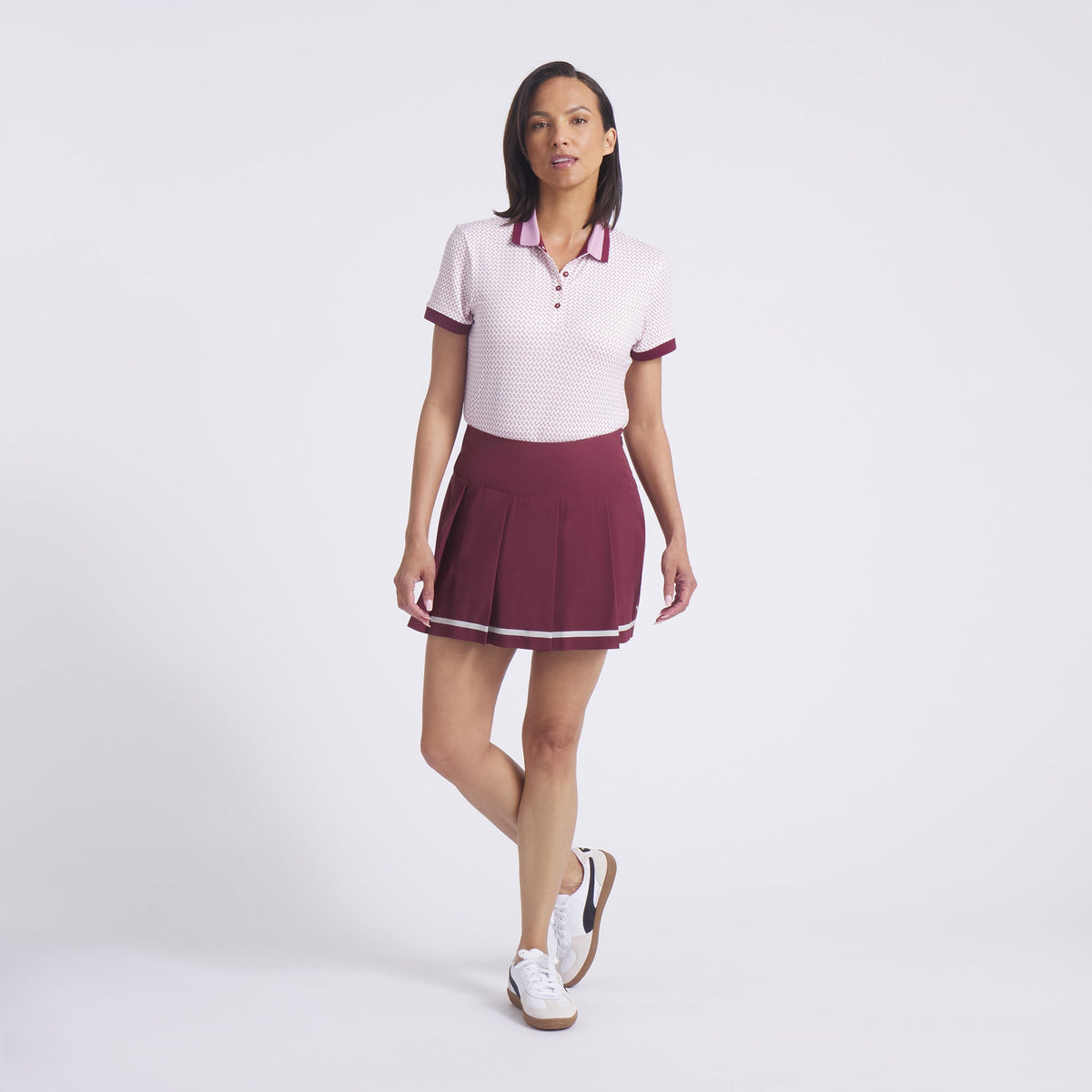 Women's Stripe Pleated Golf Skirt