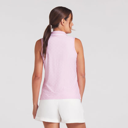 Women's AP Jacquard Sleeveless Golf Polo