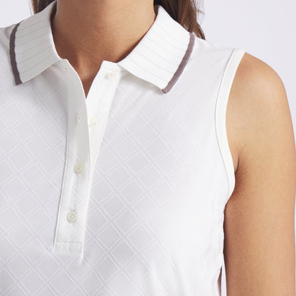 Women's AP Jacquard Sleeveless Golf Polo