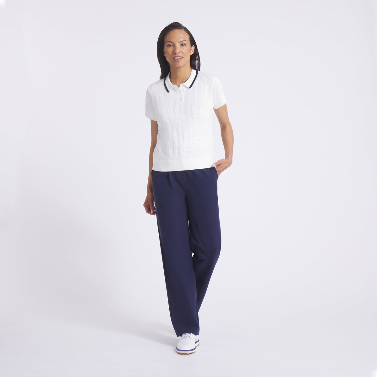 Women's AP Pointelle Golf Polo
