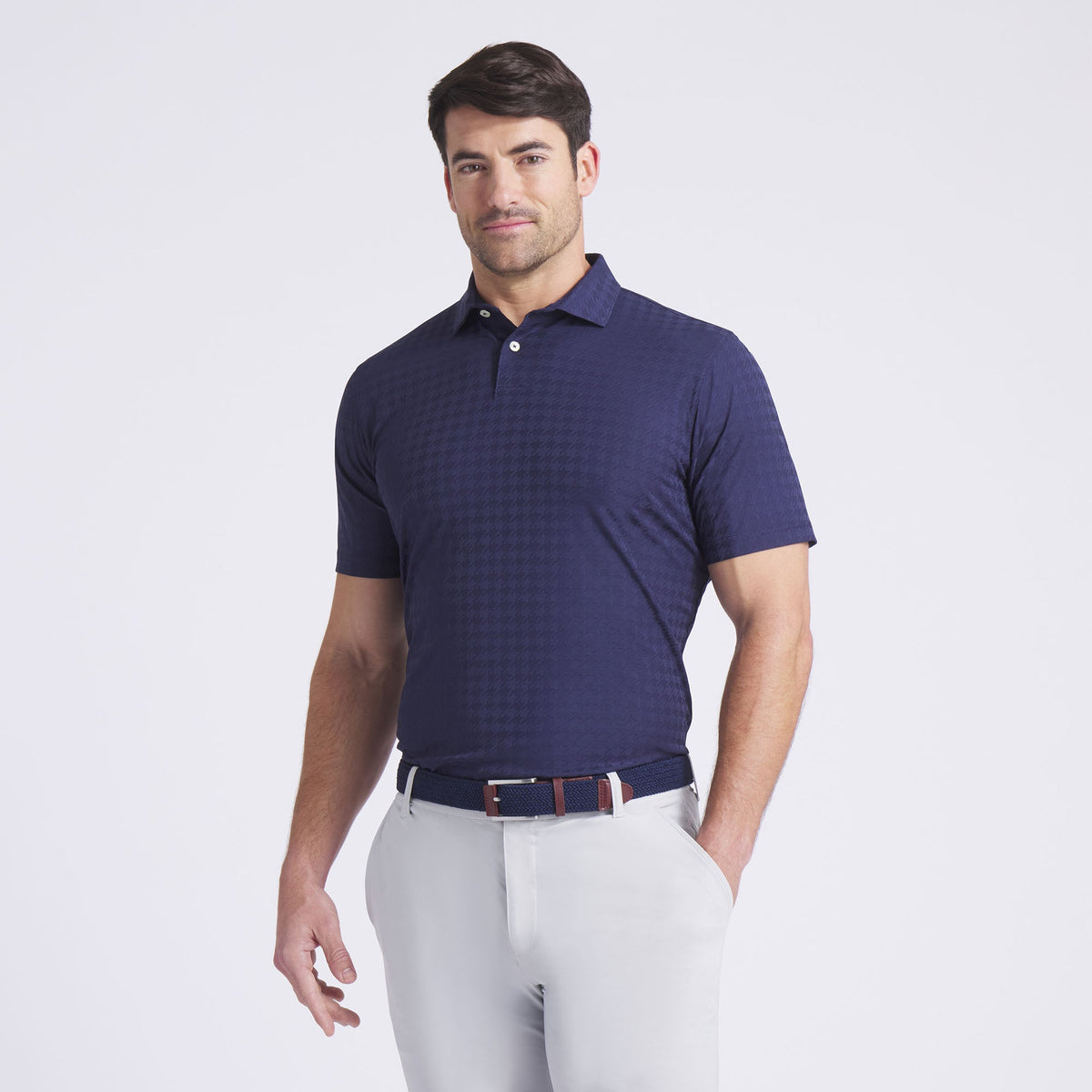 MATTR Houndstooth Golf Polo