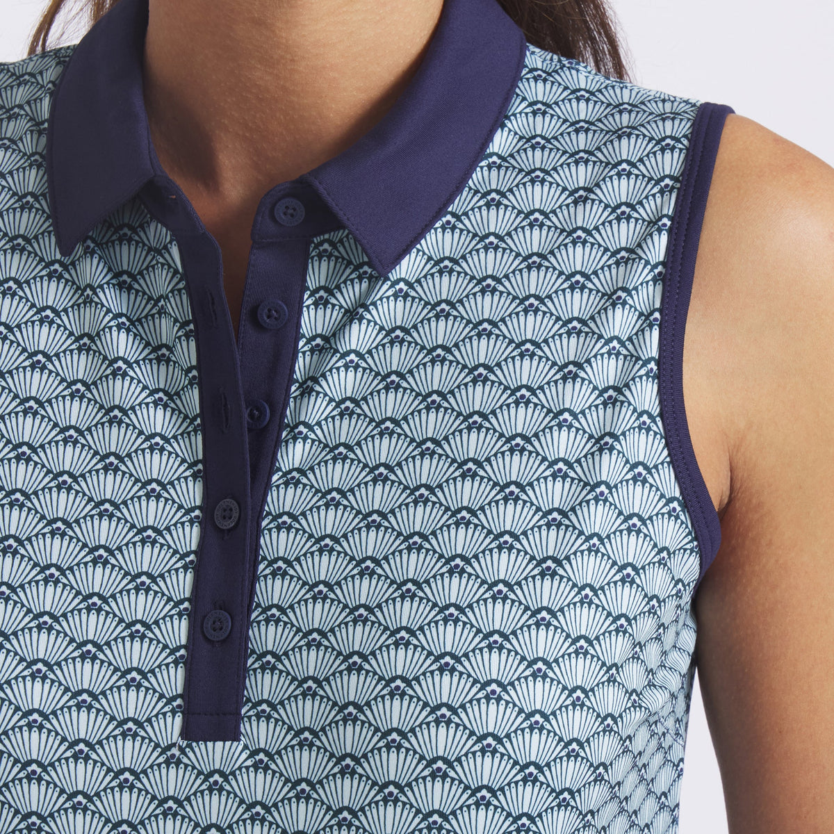 Women's CLOUDSPUN Scallop Sleeveless Golf Polo