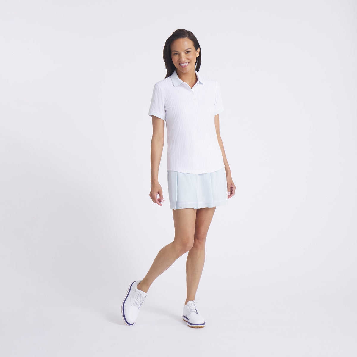 Women's MATTR Stripe Jacquard Golf Polo