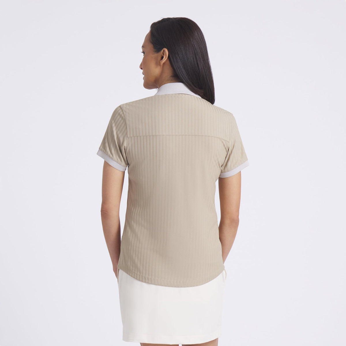 Women's MATTR Stripe Jacquard Golf Polo